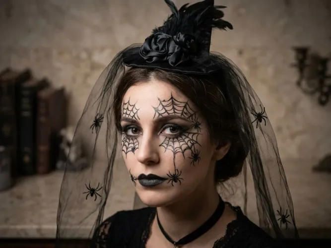 Tiara halloween com aplicações rococó 