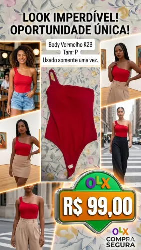 Body Vermelho K2B Alça Trançada Mula Manca
