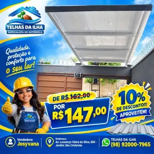 Telha forro aço branco 0.47mm Galvalume original
