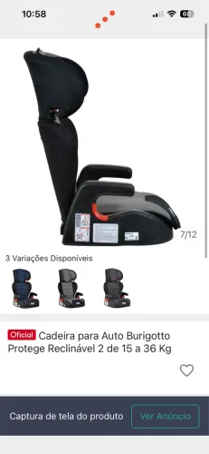 Cadeirinha carro bebê BURIGOTTO