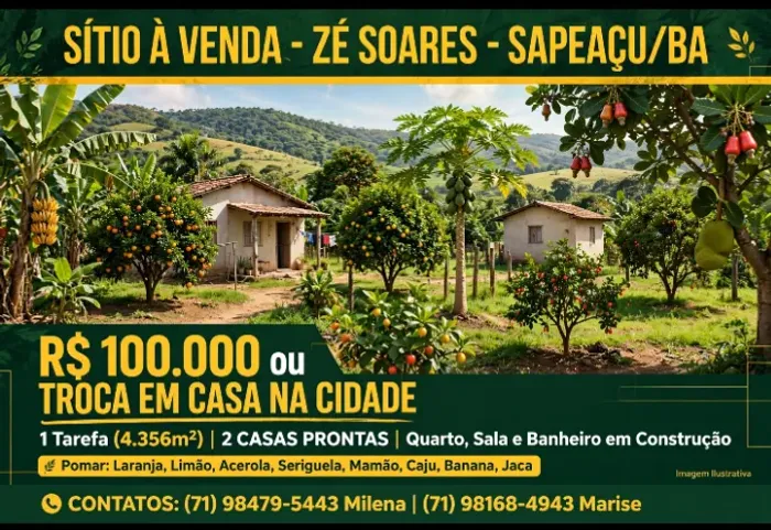 Sítio na Zona Rural de Sapeaçu