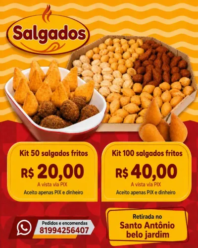 Salgados para aniversário ou em unidades