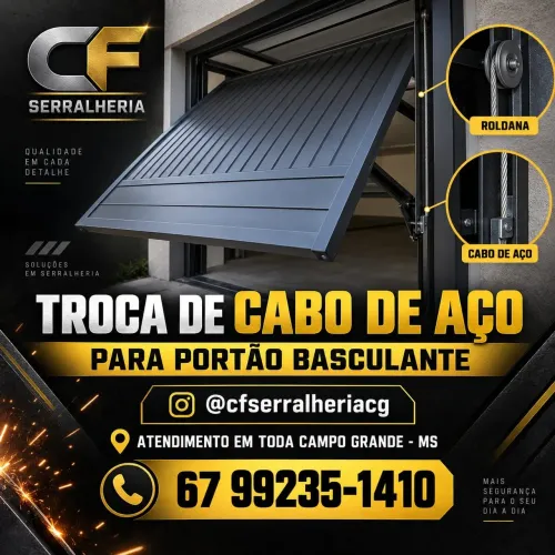 Troca de Cabo de aço de portão, manutenção 