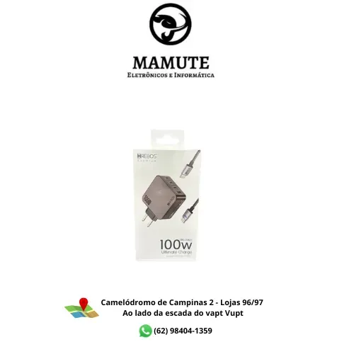 Kit Carregador Tipo c - USB C 100W 4 em 1 Entrada USB e Tipo C