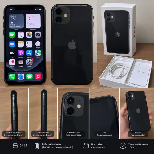 iPhone 11 64GB | Conservado | Caixa | Tudo Funcionando | Bateria Nova