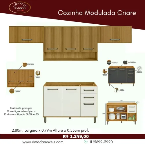 Cozinha Modulada Criare - à pronta entrega 