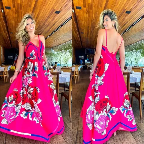 Vestido Indiano Pink Costas Nua sem bojo