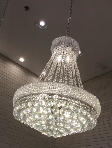 Lustre de Cristal Império Grande 14 Lâmpadas E14 Luxo