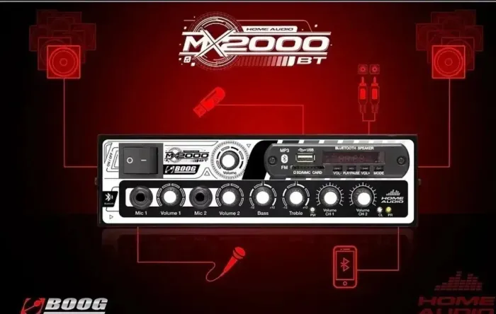 Kit 4 Arandelas Receiver Boog Bluetooth 300w Som Ambiente