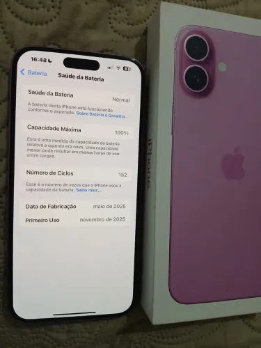 iPhone 16 plus , rosa , 128gb , 100% bateria , garantia Apple 