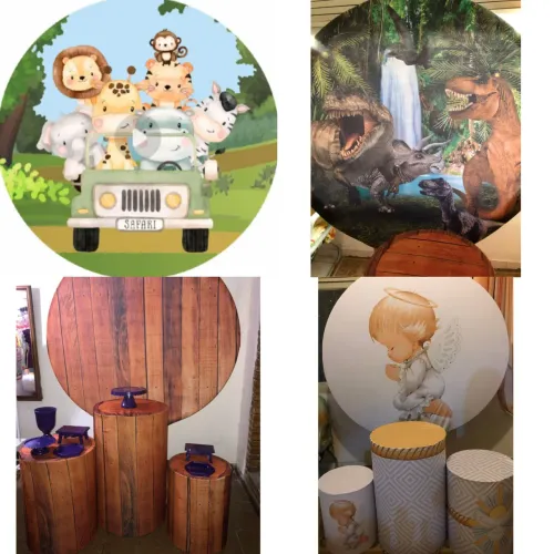 KIT DE CAPAS DE DECORAÇÃO PARA FESTA CILINDRO E PAINEL 1,50