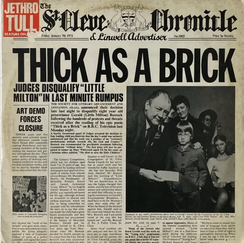 Raro vinil Jethro Tull - Thick as a Brick | Capa Jornal Completa | Ótimo Estado - raro