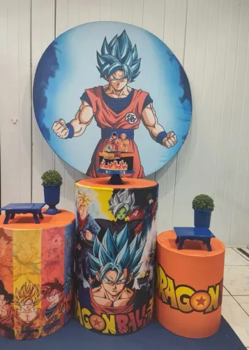 Capa de painel redondo e três cilindros do dragon ball