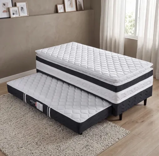 CAMA BOX DESIGN AUXILIAR OURO C/ PILLOW (novo)