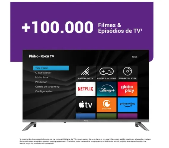 Smart TV 32" Philco Roku TV | Dolby Áudio, HDR10, P32CRB