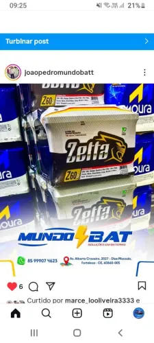 Bateria 60ah zetta nova