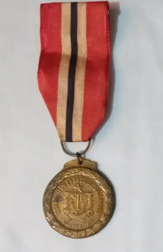 Medalha Antiga de Valor Cívico - Governo do Estado de São Paulo - Raridade dos anos 50/60