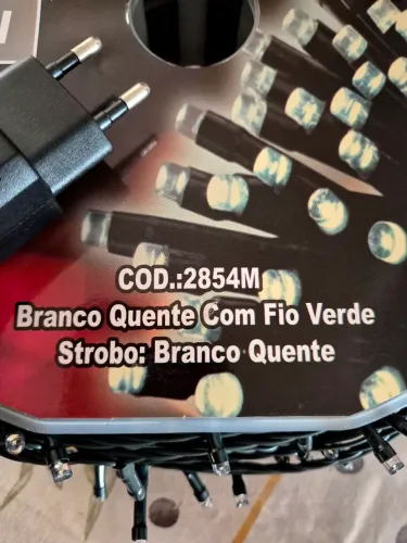 Cordão LED c/ strobo branco quente 1000 lâmpadas