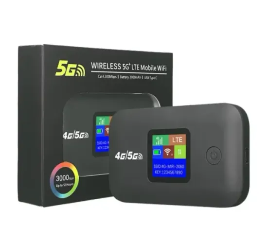 Modem Roteador Portátil 4G-5G, Chip Sim Card, com bateria de alta duração