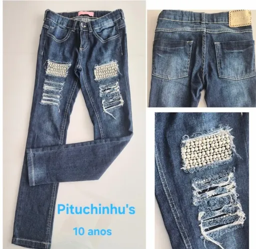 Calças jeans infantil marca Pituchinhus