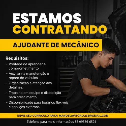 Vaga para mecânico de automóvel
