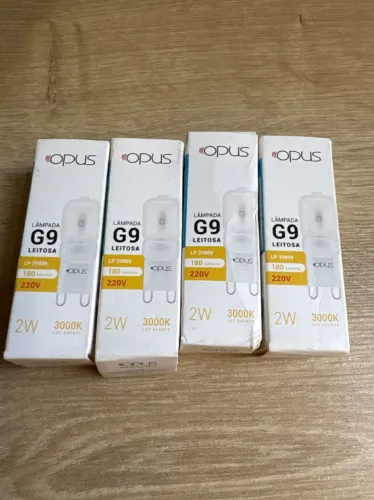 04 LÂMPADAS LED HALOPIN G9 LEITOSA 3000K 2W 220V - OPUS OPS 34539