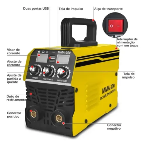 Máquina De Solda Inversora MMA-200  110v