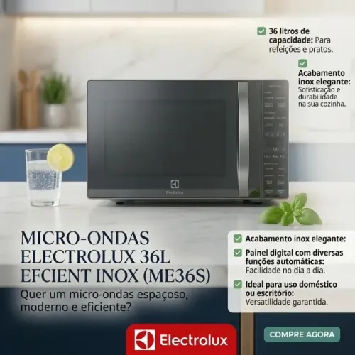 Microondas Electrolux 36L Efficient Inox (ME36S)