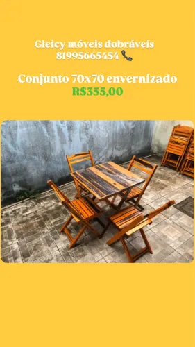 Conjunto 70x70 envernizado