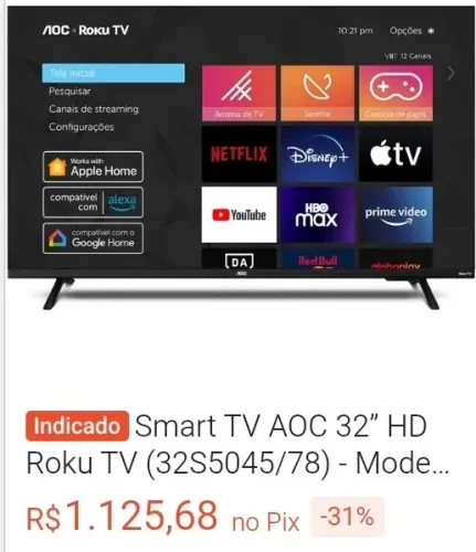Tv smart 32 polegadas