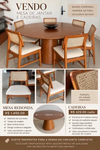Mesa de jantar e cadeiras de jantar