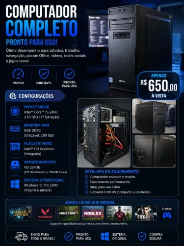 Vende-se pc em bom estado para trabalho.