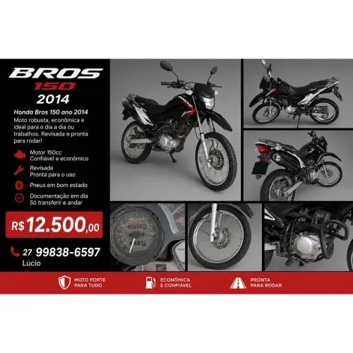 Moto Honda Bros 150 - Ano 2014