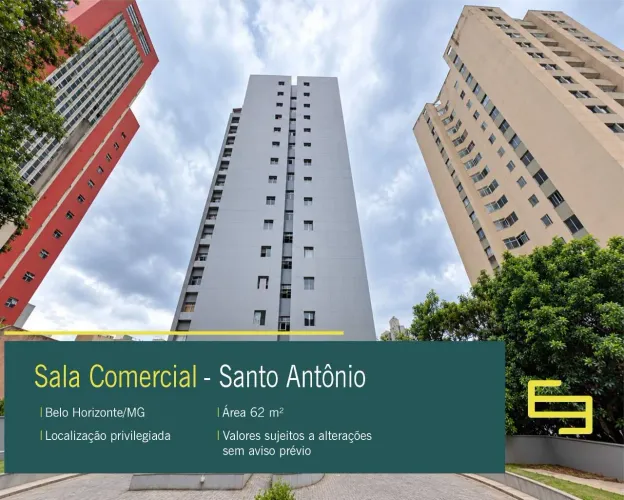 Sala comercial planejada para vender no Santo Antônio em BH