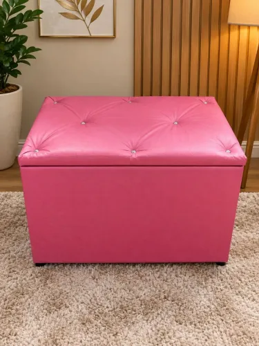 Vende-se Baú Puff Rosa