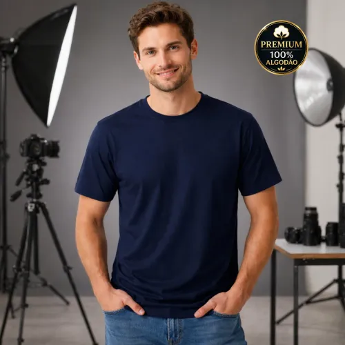 Camisa Masculina no atacado Lisa para estampa sua Marca