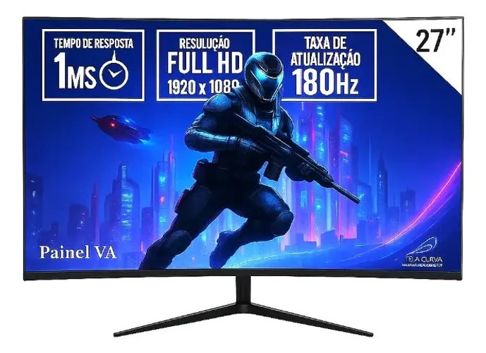 Monitor Gamer Curvo BPC 27 FullHD 180hz 1ms Widescreen