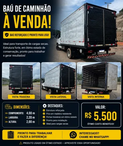 Baú 4 Metros Caminhão Daily HR Kia Bongo Frete