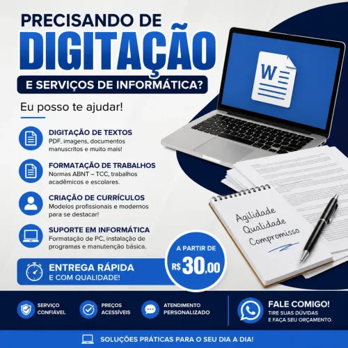Digitação e formatação de trabalho + currículos rápidos e baratos 