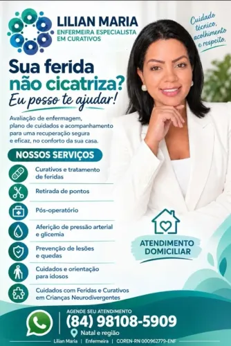 Enfermeira Especialista em Curativos.