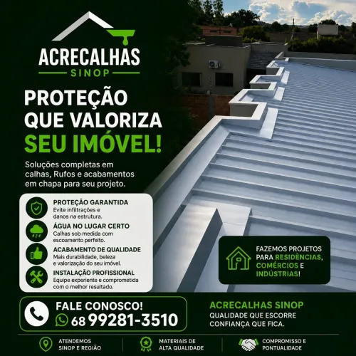 Calhas, rufos e pingadeiras 