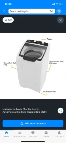 Máquina de lavar mueller