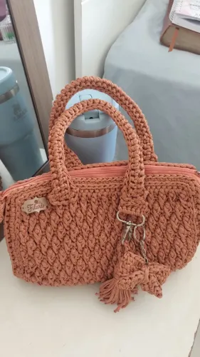 Bolsa de crochê com fio Náutico