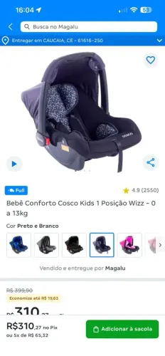 Bebê conforto novo