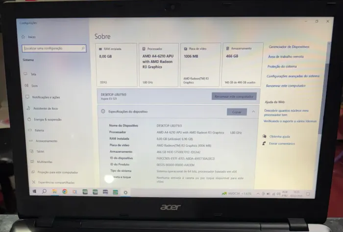 Notebook Acer - Perfeito Estado 