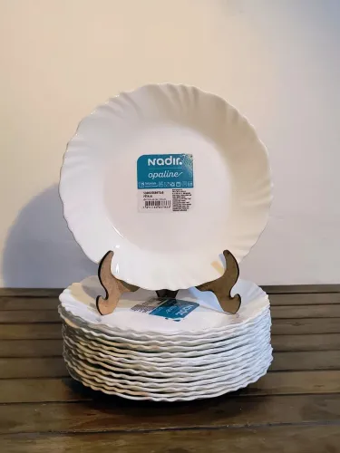 15 pratos pétala Nadir sobremesa opalina Branca novos com etiqueta decoração louça cozinha