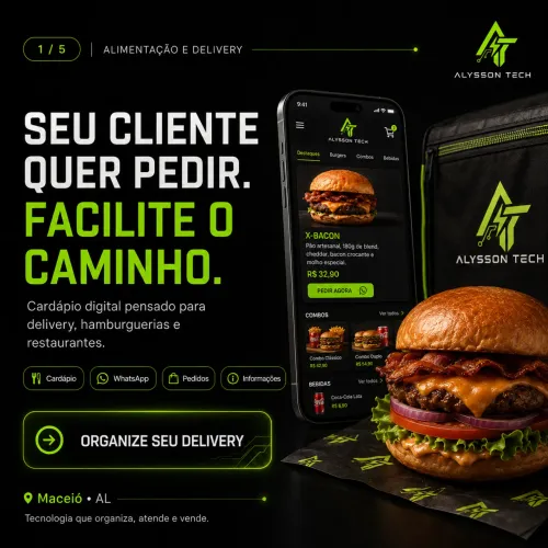Cardápio Digital + Site para Hamburgueria e Delivery | Maceió