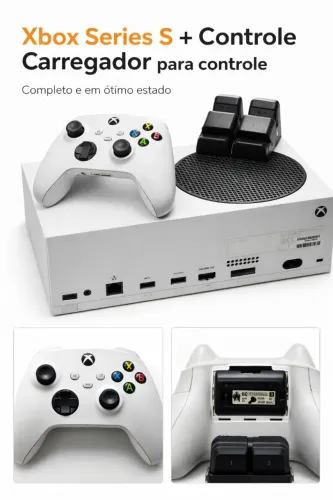 Xbox Series S + Controle + Carregador para controle