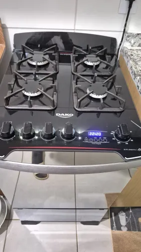 Fogão Dako 4 bocas Espelhado com Timer e Grill