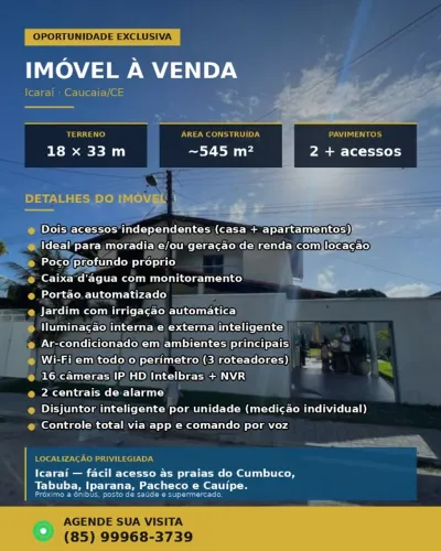 A venda Região do Icaraí - 8 apartamentos + Casa Térrea